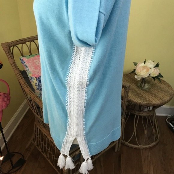 Lilly Pulitzer NWT Damara Coolmax Sweater Heathered Bayside Blue $138 Size XXS - Picture 4 of 11
